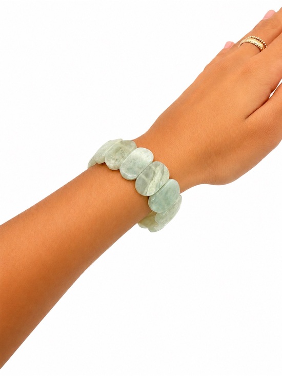 Venus and Vulcan Jewelry - Green Jade Chunk Nugget Bracelet